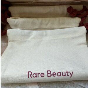 NEW Rare Beauty Canvas Drawstring Makeup Pouch Bag Set of Three